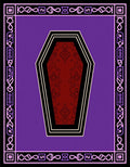 Dark Red Coffin Shape Damask Rug
