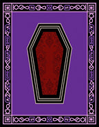 Dark Red Coffin Shape Damask Rug