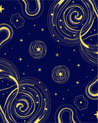Cosmic Swirls Starry Sky Pattern Rug