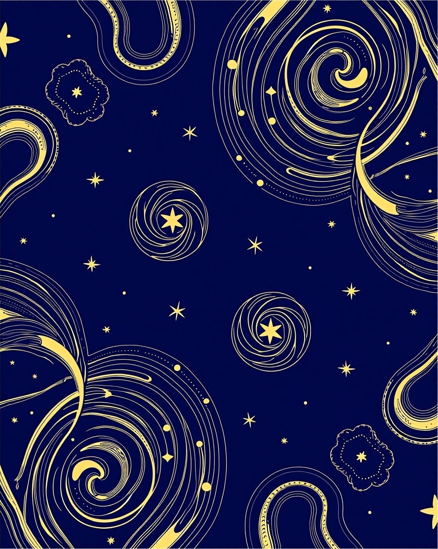 Cosmic Swirls Starry Sky Pattern Rug