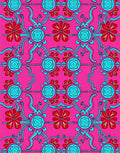 Whimsical Floral Psychedelic Pink Pattern Rug
