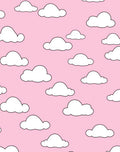 Whimsical Pink Clouds Pattern Rug