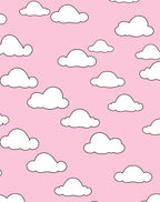 Whimsical Pink Clouds Pattern Rug