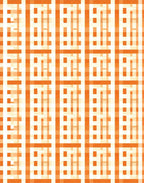 Warm Orange Plaid Geometric Pattern Rug