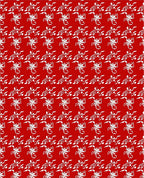 Red White Stylized Floral Pattern Rug