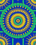 Vibrant Symmetrical Sunburst Mandala Design Rug