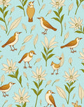 Birds and Flowers Pattern Rug