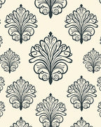 Ornate Floral Damask Pattern Rug