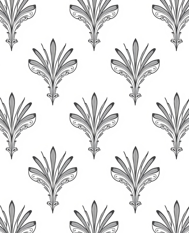 Art Deco Floral Motif Pattern Rug