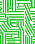 Bold Green Abstract Stripe Design Rug