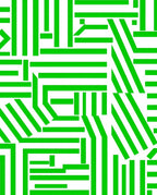 Bold Green Abstract Stripe Design Rug
