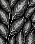 Elegant White Feathers Black Pattern Rug