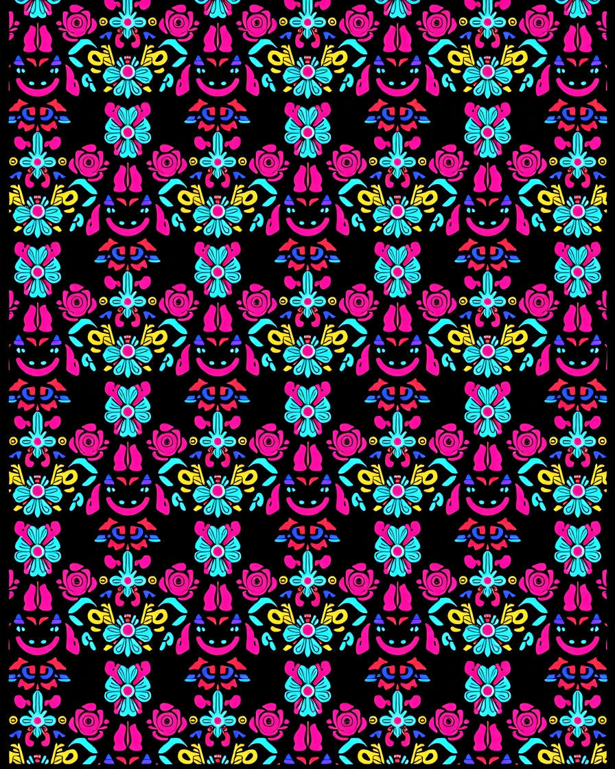 Vibrant Floral Pattern Design Rug