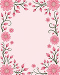 Soft Pink Floral Vines Pattern Rug