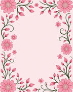 Soft Pink Floral Vines Pattern Rug