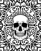 Bold Skull Paisley Mandala Design Rug