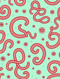 Whimsical Red Teal Swirl Pattern Rug