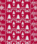 White Festive Trees Hearts Snowflakes Rug