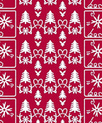 White Festive Trees Hearts Snowflakes Rug