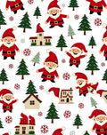 Whimsical Santa Claus Christmas Trees Houses Rug