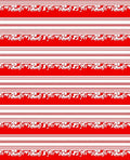 Red White Striped Calligraphy Pattern Rug