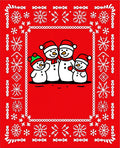 Joyful Snowman Family Snowflake Border Rug