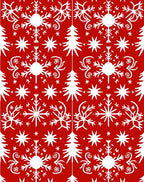 Red White Winter Snowflake Pattern Rug