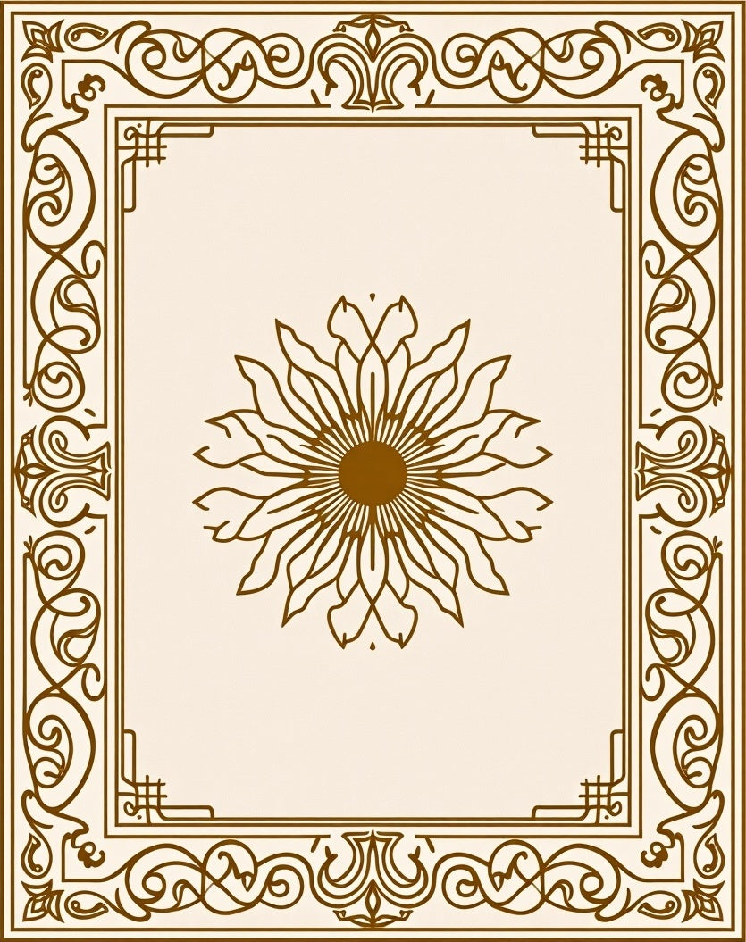 Antique Floral Border Design Rug