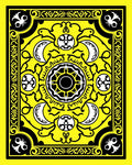 Bold Yellow And Black Celestial Pattern Rug