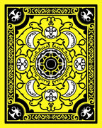 Bold Yellow And Black Celestial Pattern Rug
