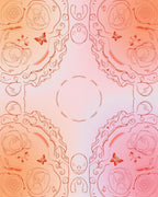Whimsical Butterfly Floral Line Art Rug