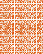 Bold Orange White Abstract Pattern Rug