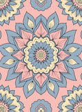 Pastel Mandala Floral Repeating Pattern Rug