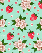 Strawberry and Daisy Pattern Design Rug