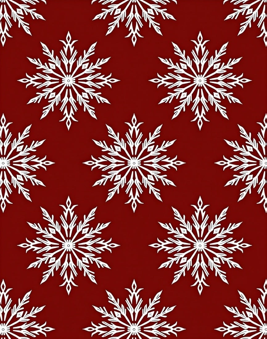 Classic Snowflake Winter Pattern Rug