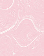 Elegant Flowing Pink Line Pattern Rug
