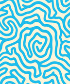 Abstract Blue Swirls Lines Rug
