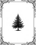Ornate Pine Tree Silhouette Design Rug