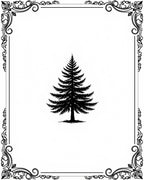Ornate Pine Tree Silhouette Design Rug