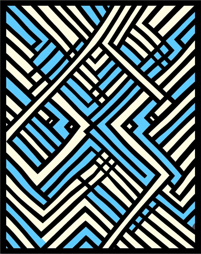 Abstract Geometric Lines Rug