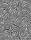 Abstract Black White Organic Swirls Rug