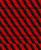 Red Black Plaid Geometric Pattern Rug