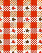 Gingham Maple Leaf Pattern Rug