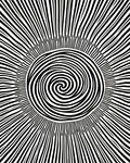 Black White Swirl Sunburst Design Rug
