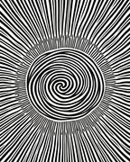 Black White Swirl Sunburst Design Rug