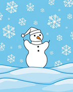 Blue Snowman Snowflake Wonder Rug