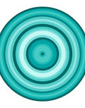 Teal Concentric Circles Abstract Rug
