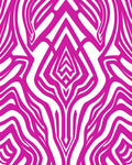 Vibrant Pink Abstract Zebra Stripe Pattern Rug