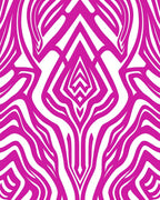 Vibrant Pink Abstract Zebra Stripe Pattern Rug