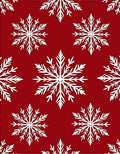 Red Winter Snowflake Pattern Rug